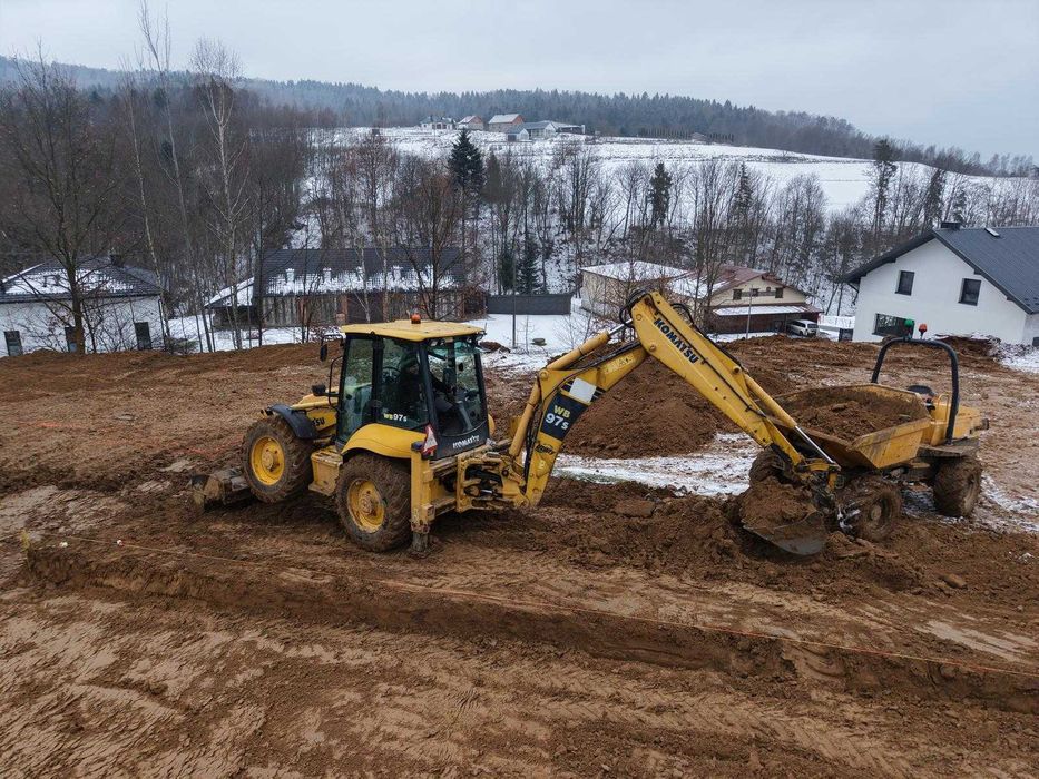 Prace ziemne, uslugi koparka, wykopy, drogi, podjazdy, drenaze