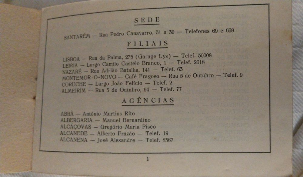 Horário  geral de camionagem Ribatejana de 1956