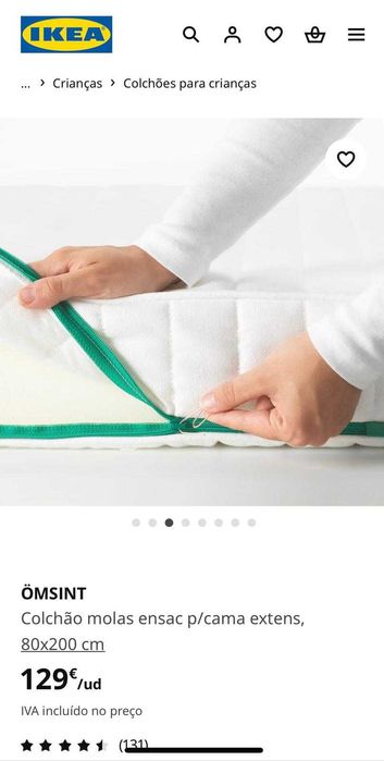 Cama infantil extensível/colchão de molas ensacadas - pouquíssimo uso