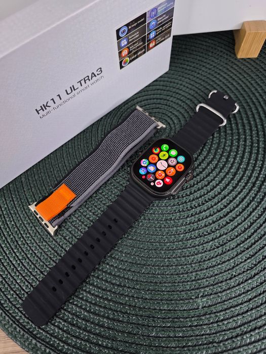 Smartwatch męski HK Ultra3 , AMOLED 2,12” • 2 paski • NOWY