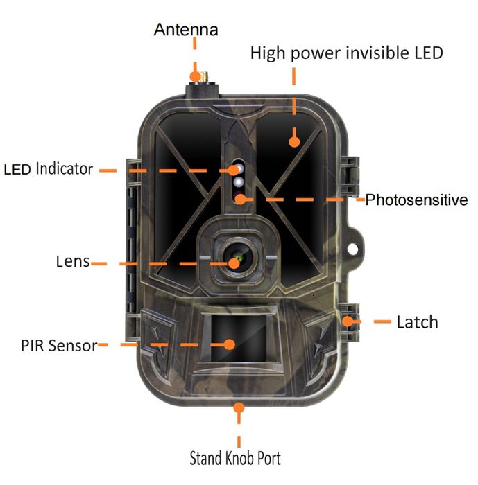 Camara de Caça 4G  Video em direto - Bateria de Lítio