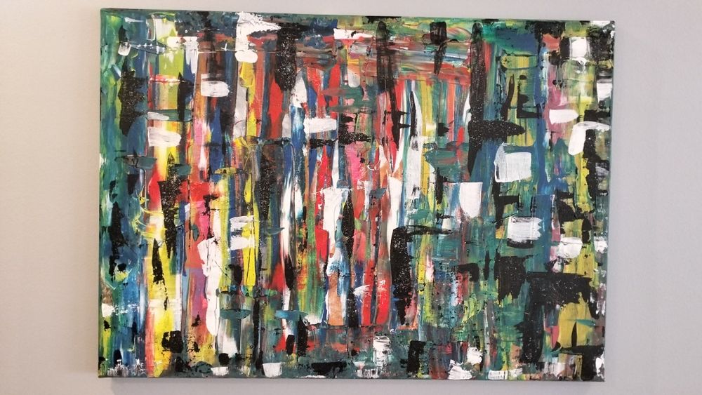 Tela autor original, abstrata, em acrílico 50 por 70