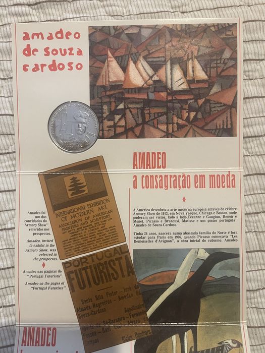 Moeda 100 Escudos Amadeo de Souza-Cardoso 1989 Prata 925 BNC INCM