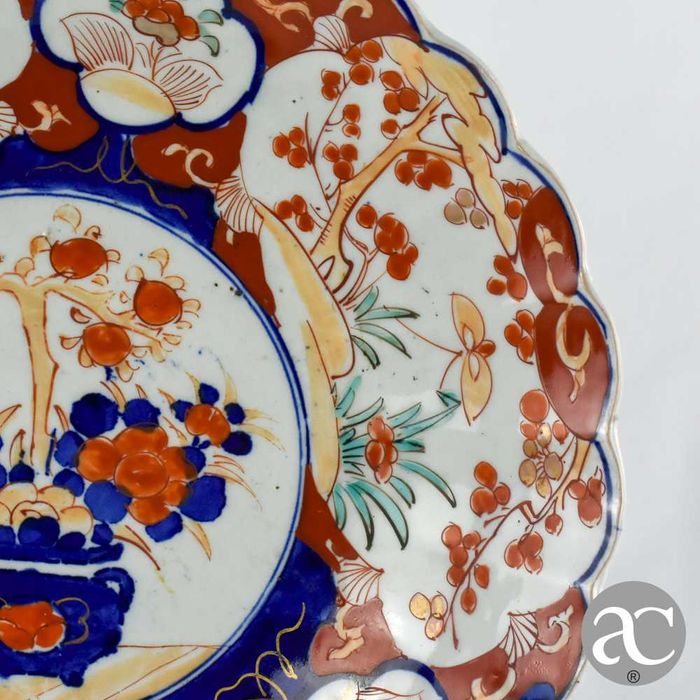 Prato porcelana Japão decoração Arita Imari, Período EDO (1603 a 1867)