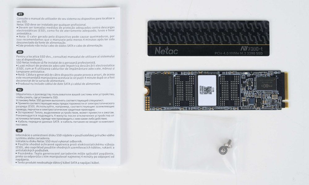 SSD M.2 2280 NVMe Netac NV7000-t 1 Tb PCIe 4.0 x4 7400/6600Mb/s