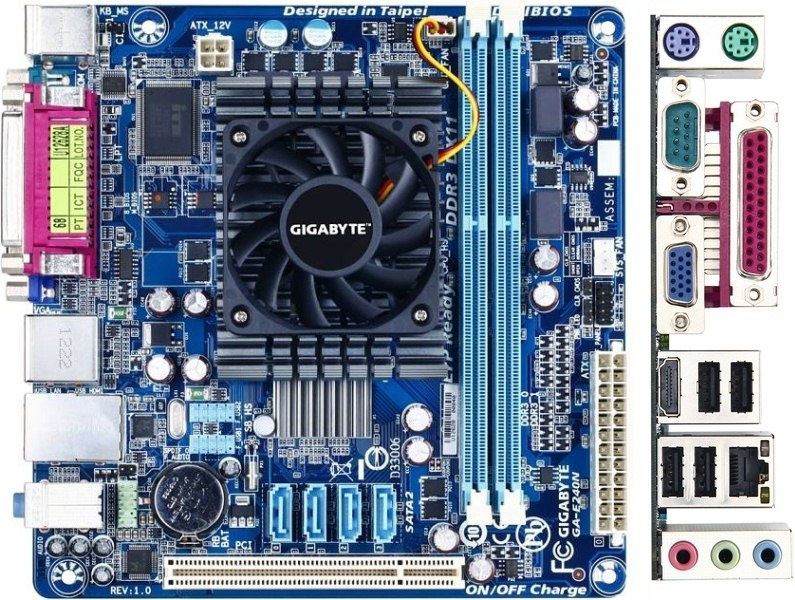 Материнская плата Gigabyte GA-E240N + 1 gb DDR3