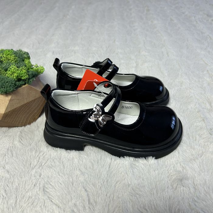 Туфлі дитячі чорні Apawwa для дівчинки,туфельки,27,28