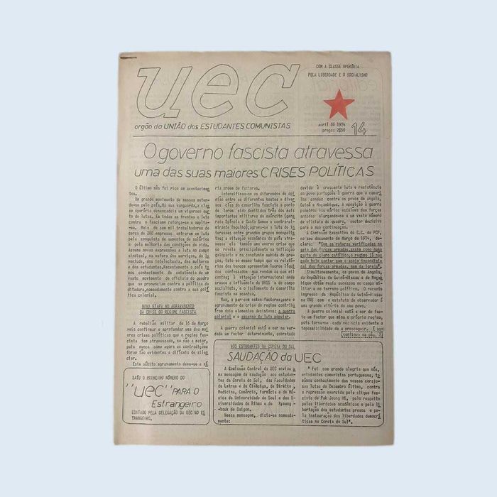 Jornal Nº 14 União de Estudantes Comunistas – Abril 1974