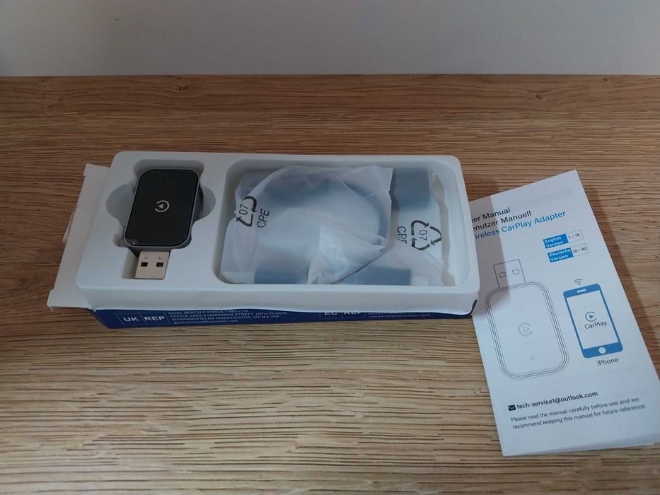 Adapter bezprzewodowy CARPLAY Bluetooth USB WI-FI Apple iOS