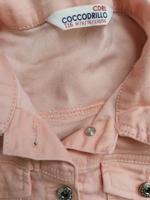 Kurtka dla dziewczynki jeans dżins ramoneska coccodrillo 116 róż