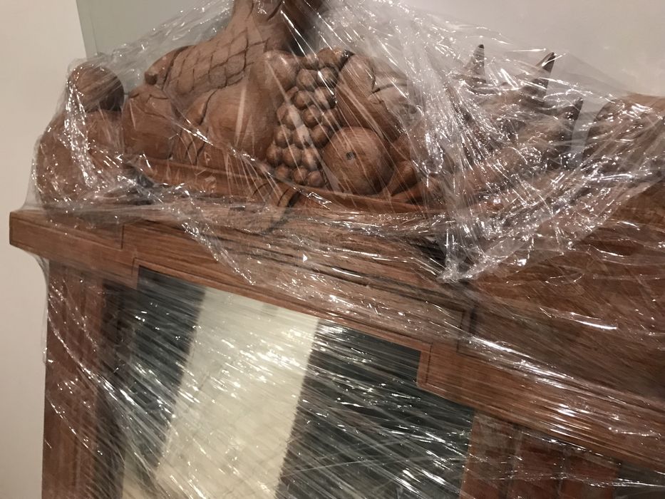 Espelho de antiquario (madeira maciça / natural esculpida)