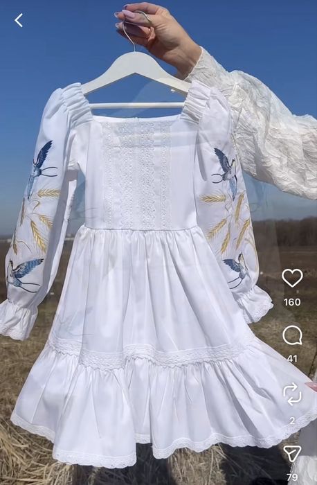 Сукня святкова з вишивкою колоски