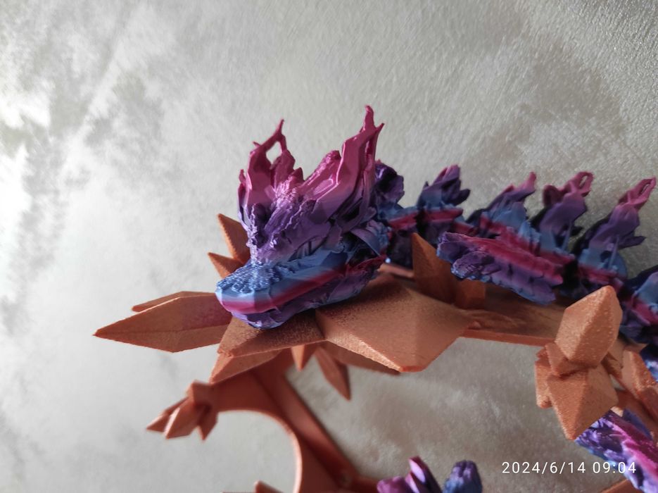 Smok Leśny, figurka, motyw lasu, przegubowy- elastyczny 45cm Wydruk 3D