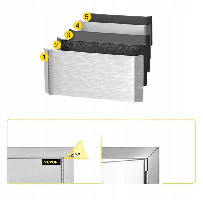 Vevor drzwi stali nierdzewnej 99x66 cm kuchnia grill zewnętrzny