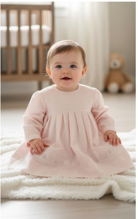 Vestido menina bebê, rosa.