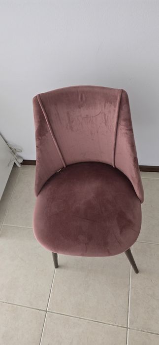Cadeira veludo salmão