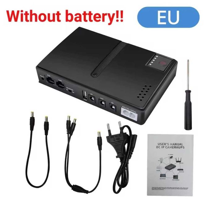 ДБЖ повербанк для роутера UPS DC1018L 5V/9V/12V з акомуляторами