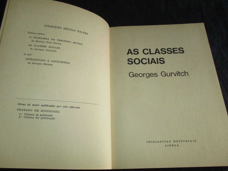 Livro As Classes Sociais Georges Gurvitch XX-XXI
