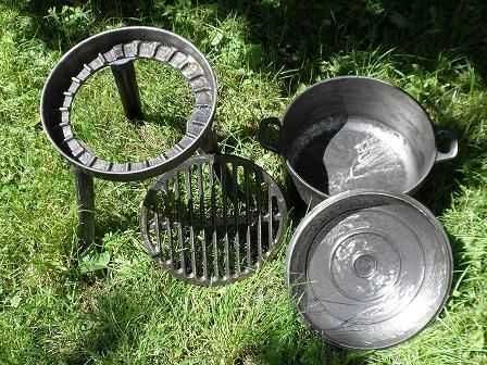 Garnek żeliwny + grill 8 litrów prażonki pieczonki potrawy cygańskie