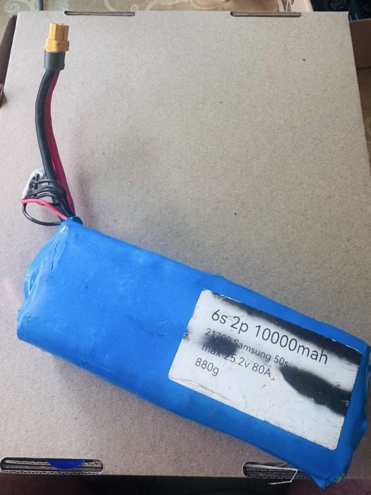 Аккумулятор Li-Ion 6S2P 10000mAh 21700 Samsung 50S (80A) для FPV