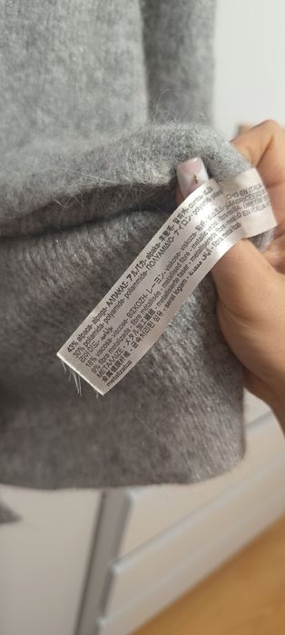 Massimo dutti szary sweterek 36 S alpaka