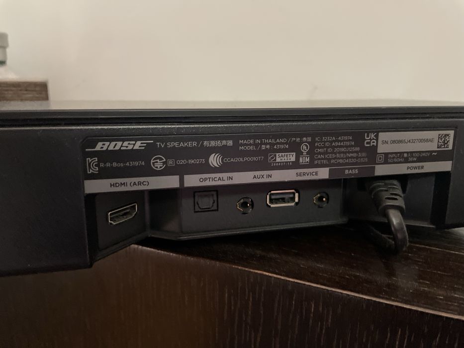 Soundbar Bose TV Speaker, modelo 431974 como nova