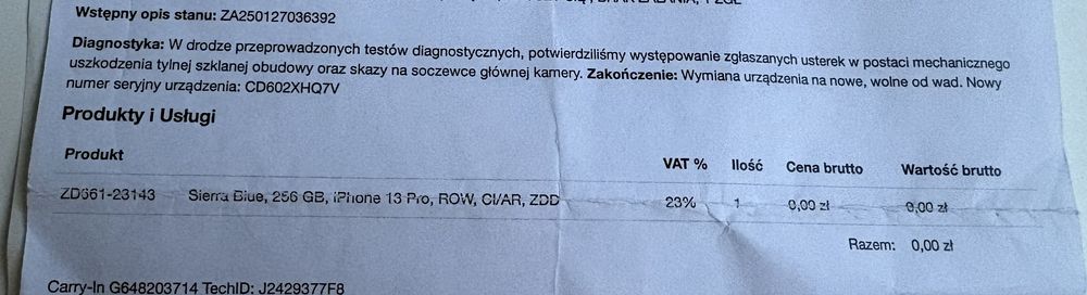 NIEUŻYWANY iPhone 13 Pro 256GB Sierra Blue
