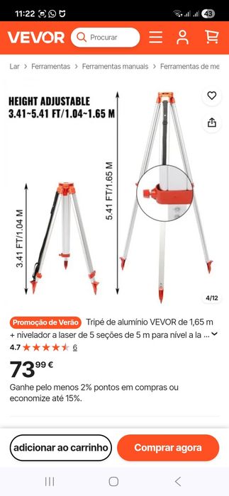 Tripé profissional VEVOR