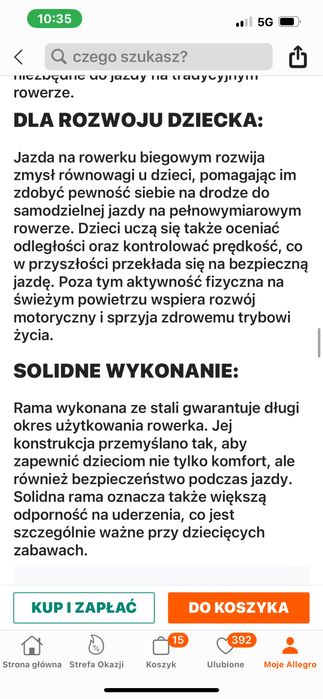 Rowerek biegowy dla dziewczynki