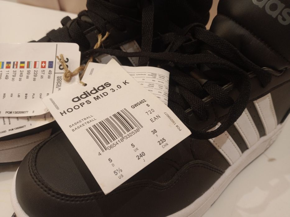 Buta sneakersy Adidas Hoops 3.0 Nie K rozmiar 38 .4.