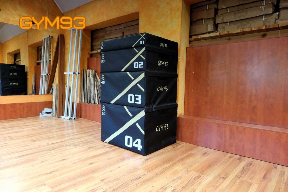Soft Plyo Box 4 piętra CZARNY z żółtym akcentem