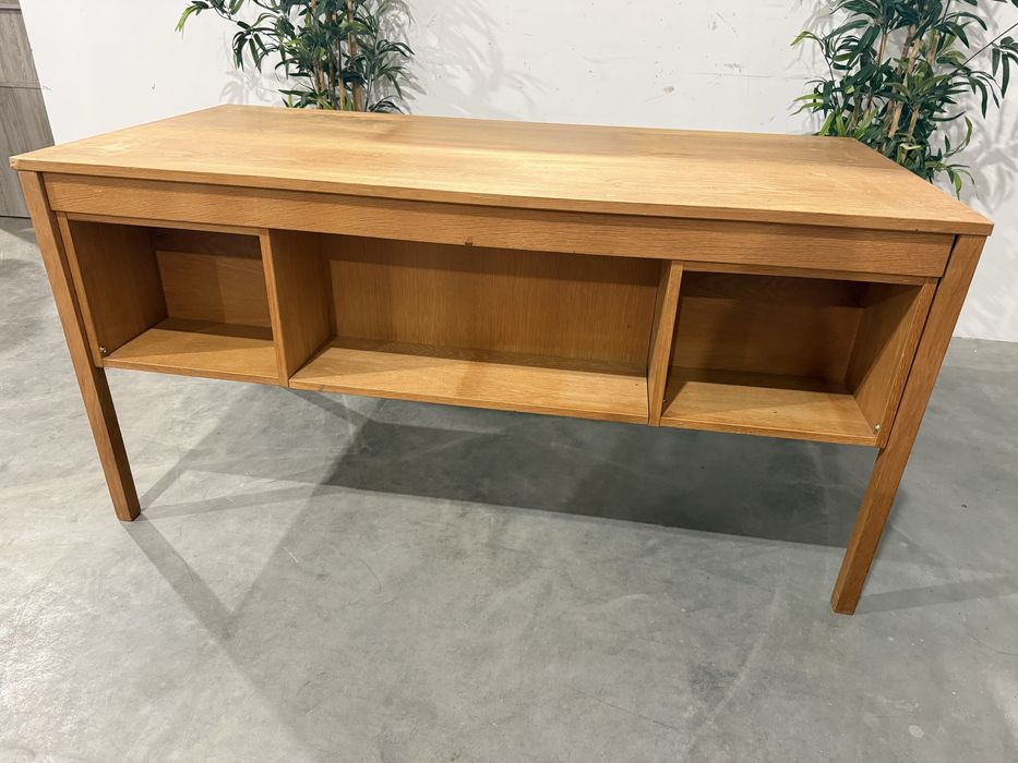 Piękne dwustronne biurko jesionowe Domino Mobler duński design wysyłka