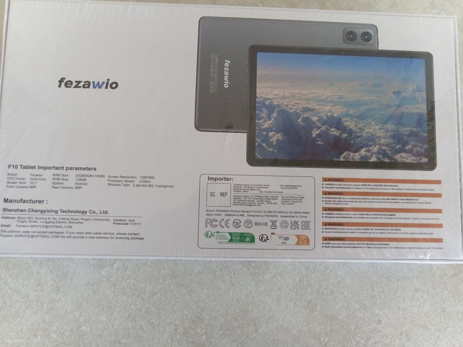 Новий планшет Fezawio F10