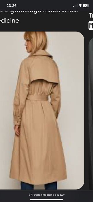 TRENCZ damski MEDICINE rozm s gratis ZARA