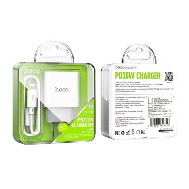 Швидка Зарядка iPhone PD30W Hoco CA76APRO кабель Type-C to Ligtning