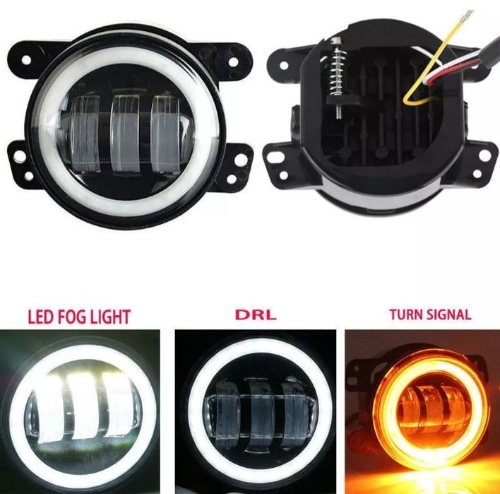 Фара Противотуманные LED с ДХО 4 дюйма  штатные ПТФ Renault Dacia Logan Nissan Ford 3.5 дюйма СТГ