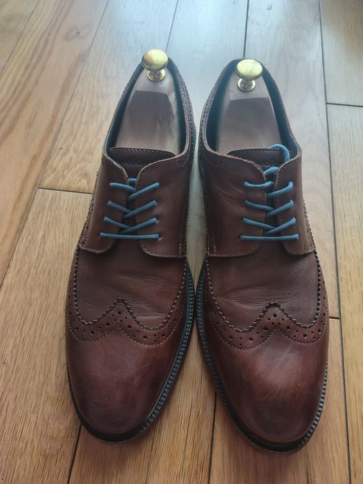 Wojas skórzane półbuty męskie 45 brogsy brązowe eleganckie