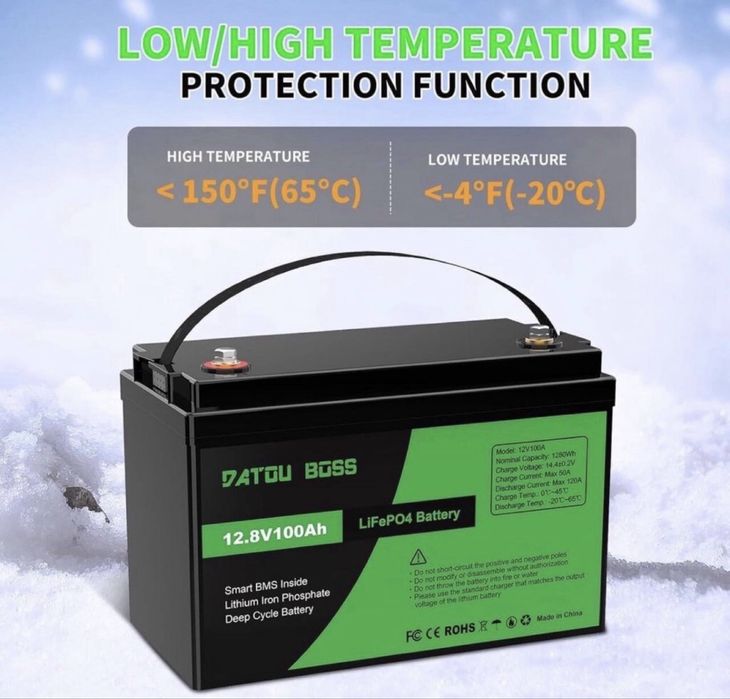 Акумулятор LiFePO4 12В 100А DATOU BOSS·г | BMS 100A | Новий
