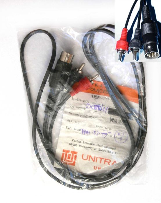 KABEL wtyk DIN5 RCA cinch UNITRA RADMOR DIORA WM545 cinch iiiiiiiiiiii
