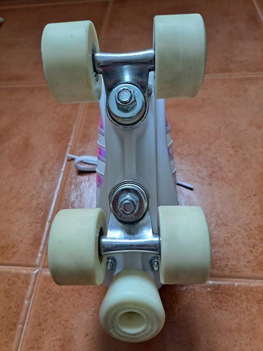 Patins de 4 Rodas QUAD 100 Criança Branco Holográfico - OXELO