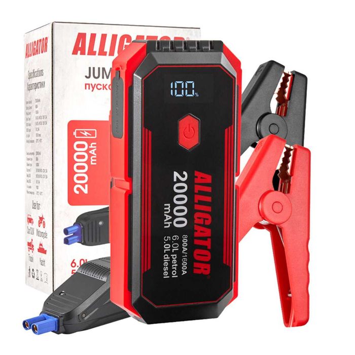 Пуско-зарядний пристрій бустер jump starter 800/1600А запуск до 6 л