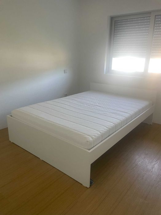 Cama Casal Branca Ikea Semi Nova