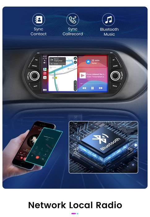 Rádio Android Auto Fiat Tipo 2015-18 Carplay GPS Wi-Fi 2/32GB NOVO