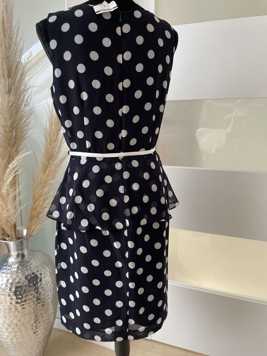 Sukienka granatowa w kropki grochy Peek&Cloppenburg