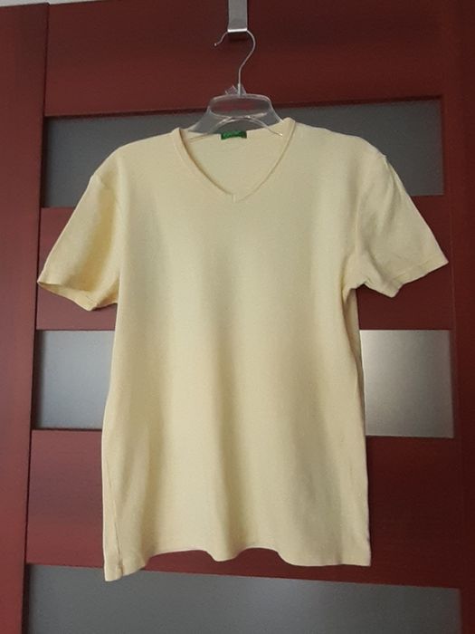 Bluzka żółta bawełna krótki rękaw United Colors Of Benetton 158 cm