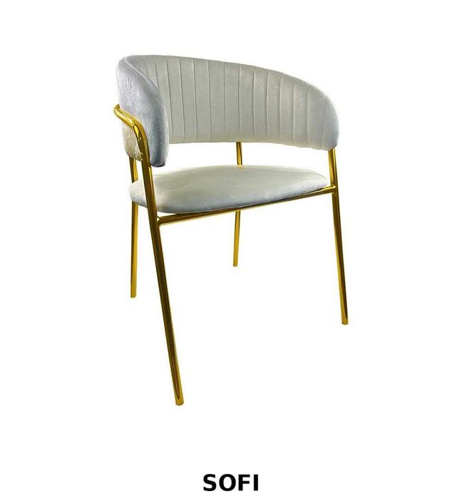 Krzesła Tapicerowane Welurowe Złote Nogi Nowe Różne Modele Glamour