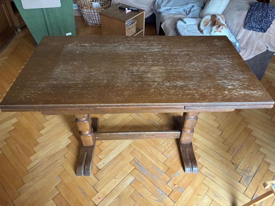 Drewniany ławostół vintage