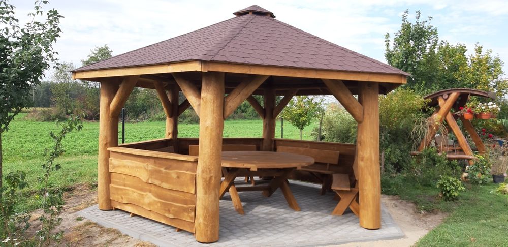 Altana.Altany ogrodowe z bala.