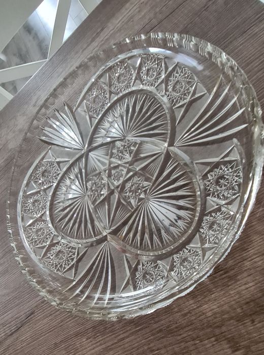 Kryształowa patera prl 29cm
