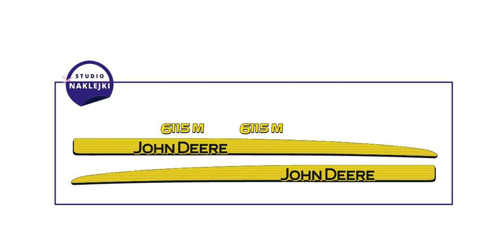 Naklejki na maskę Traktor Ciagnik John Deere 6115M Nalepki Naklejka